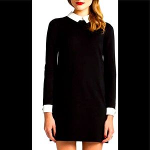 Cynthia Steffe black, long-sleeved dress with white collar